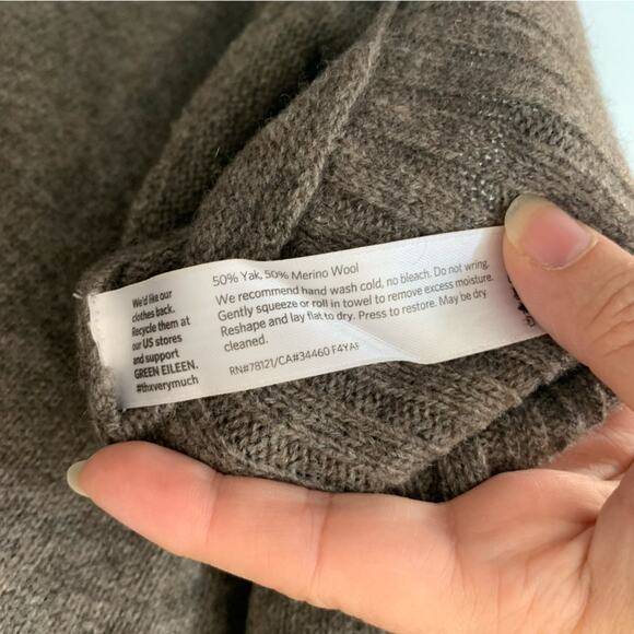 Eileen Fisher Asymmetrical Turtleneck Yak Wool NWOT - Picture 7 of 16